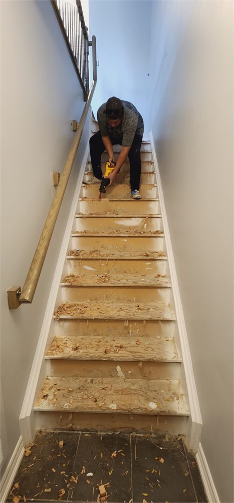 Carpet Stairs to Oak Capping