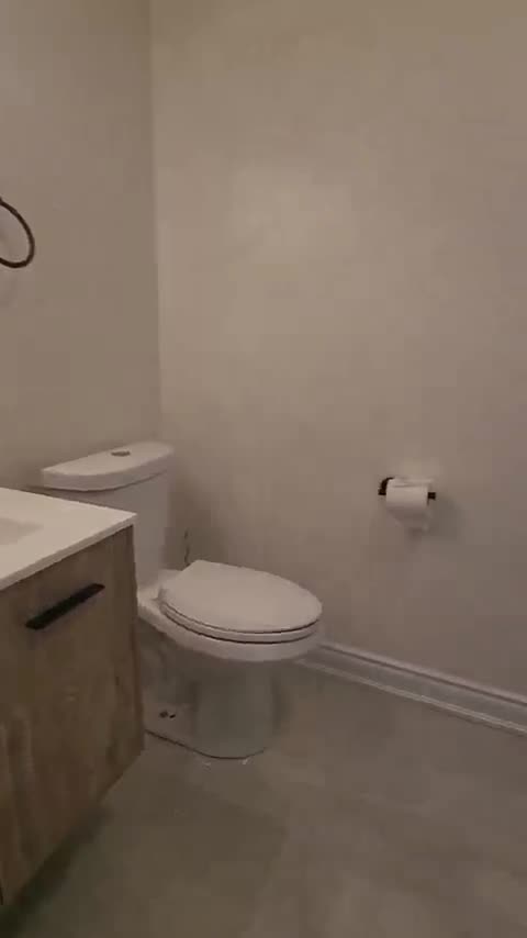 Modern white bathroom walkthrough